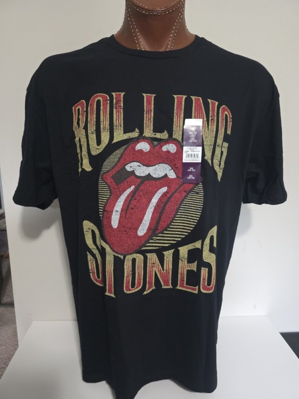 Rolling Stones Men’s 2XL Size 50-52 Classic Graphic T-Shirt Black Short Sleeves